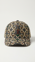 Bold motif cap with adjustable strap