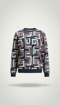 Crewneck sweatshirt with geometric motif